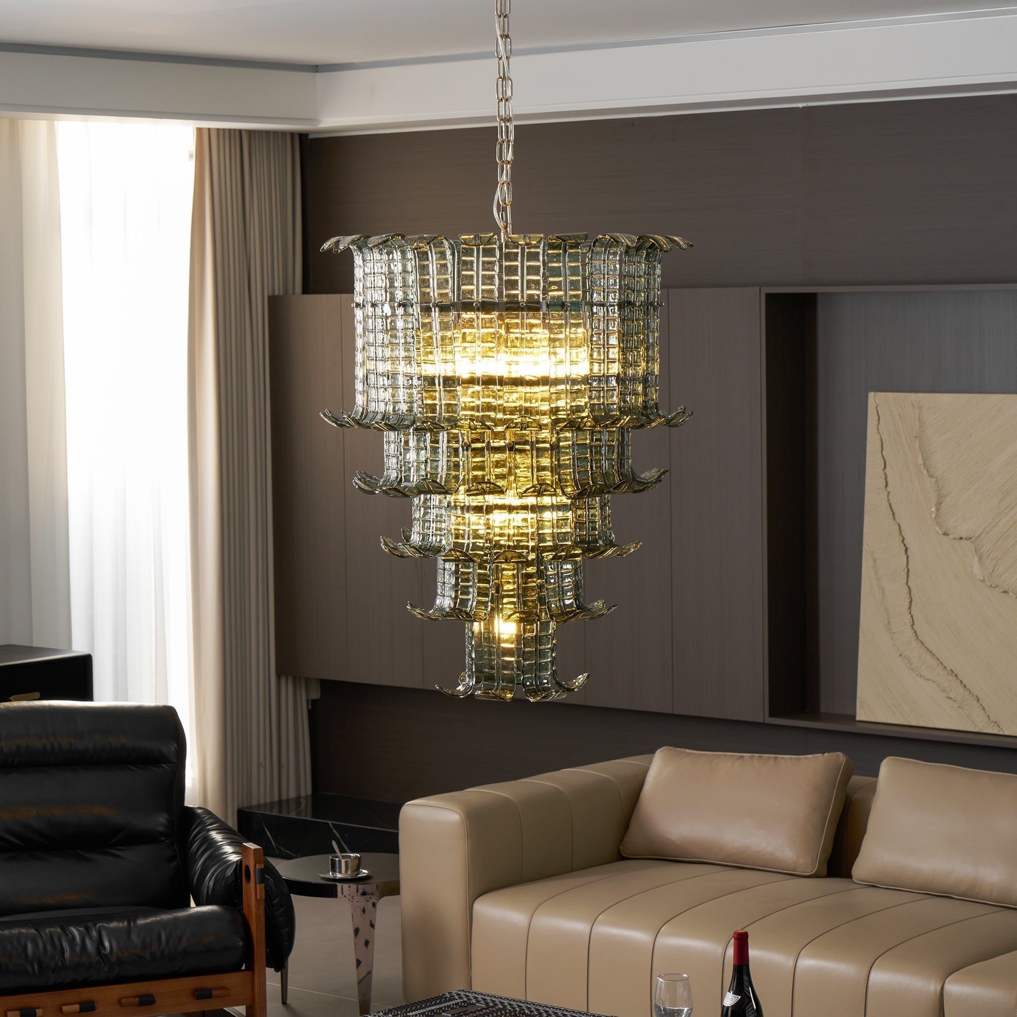 Aether Postmodern Luxury Glass Metal Chandelier - Letslighting