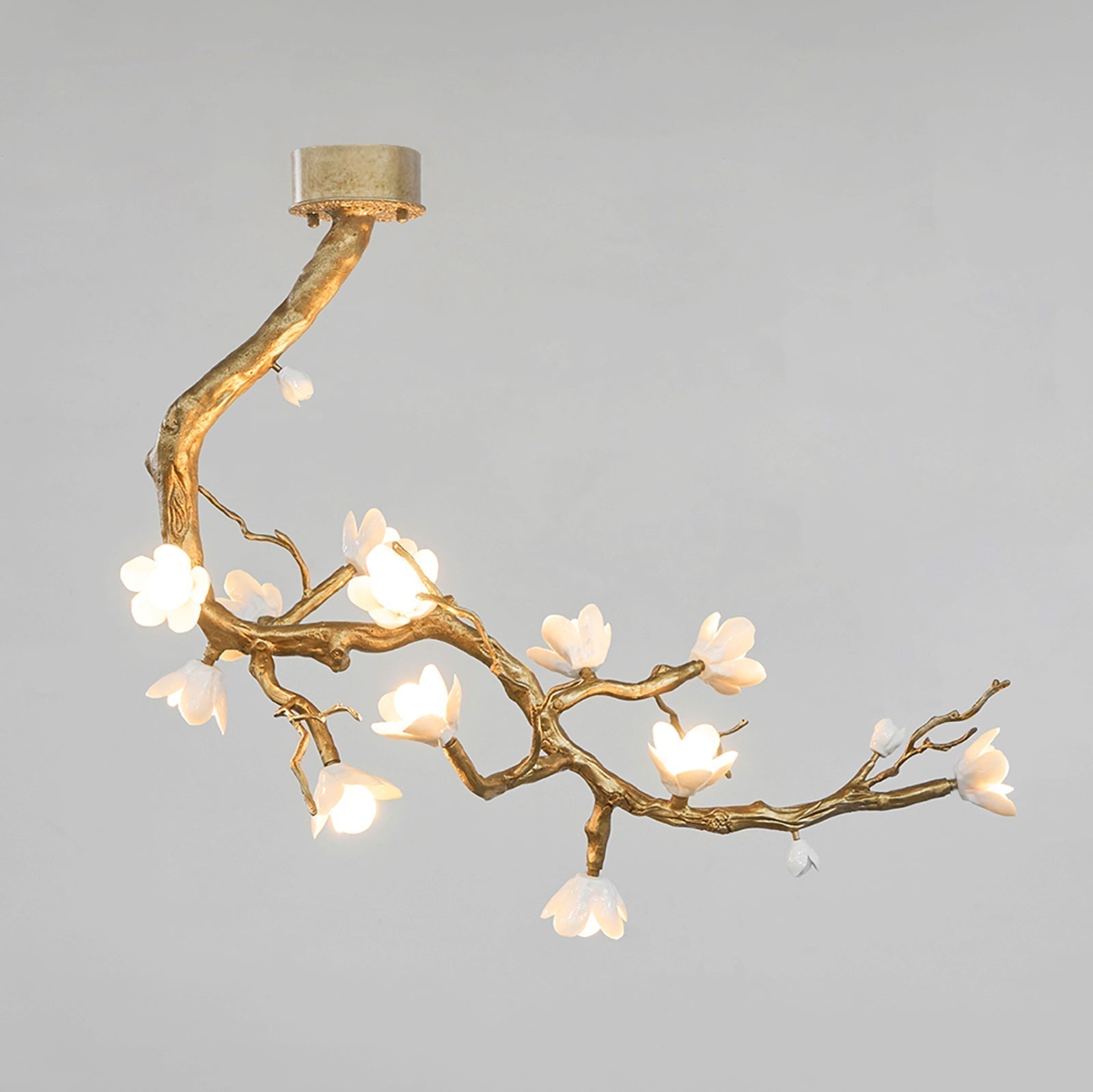 Lustra Kronleuchter Messing Blume Zweig Natur-Letslighting