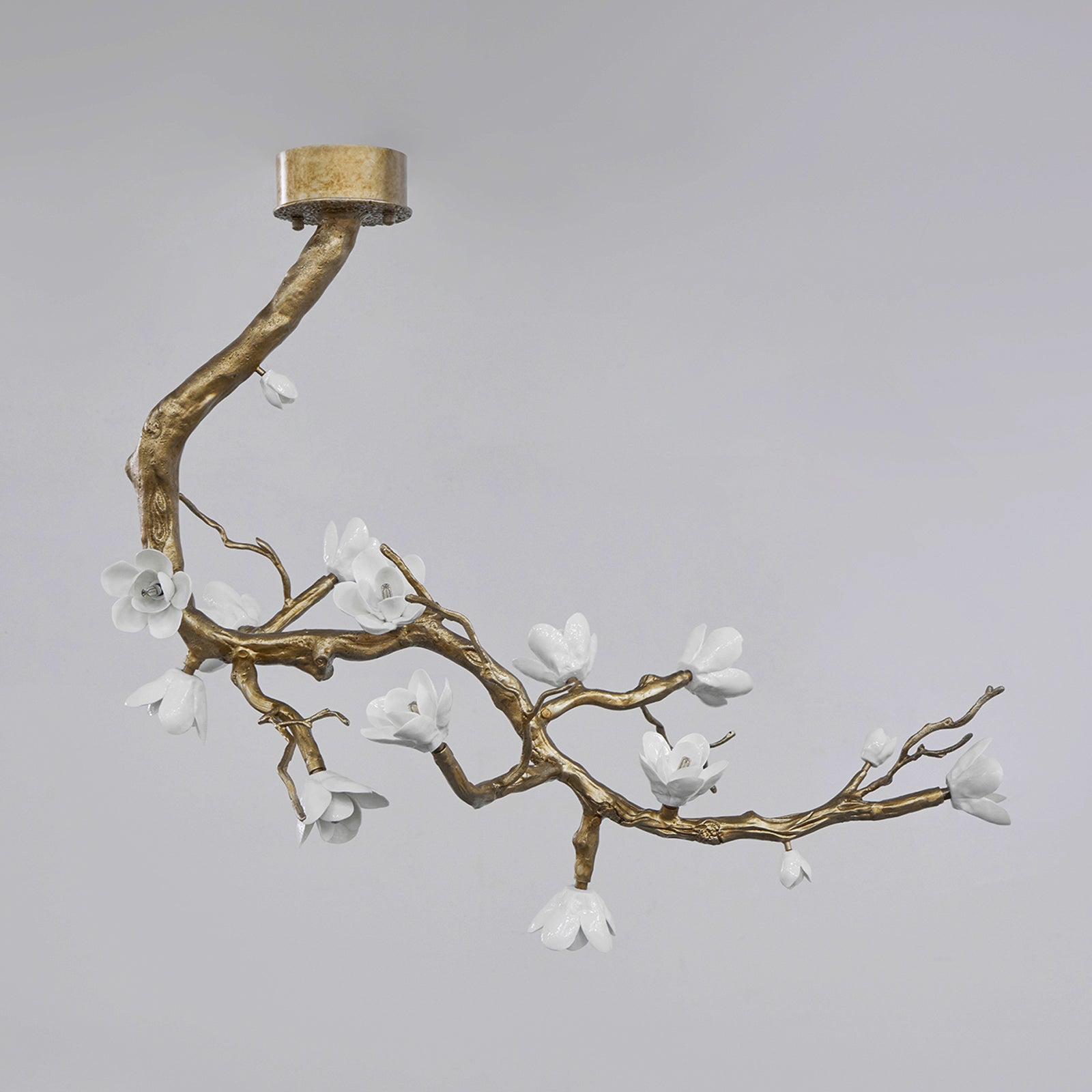 Lustra Kronleuchter Messing Blume Zweig Natur-Letslighting