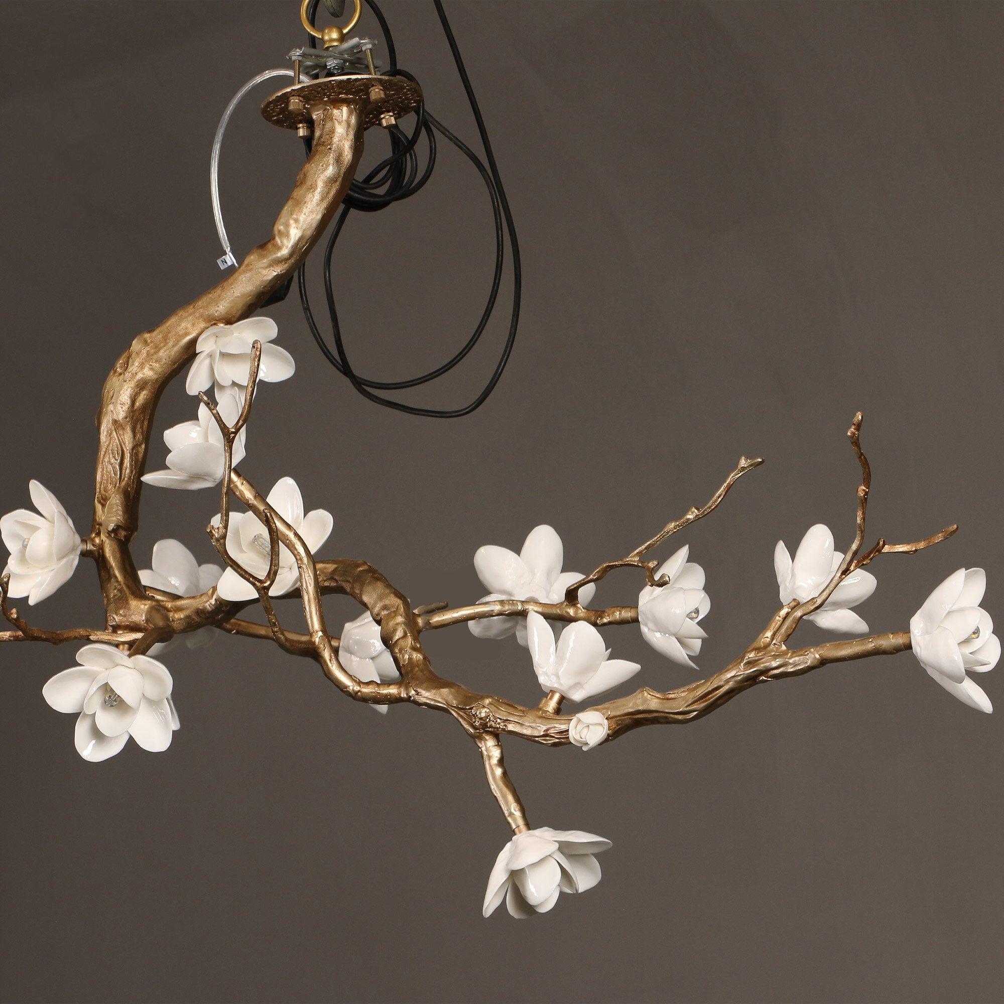 Lustra Kronleuchter Messing Blume Zweig Natur-Letslighting