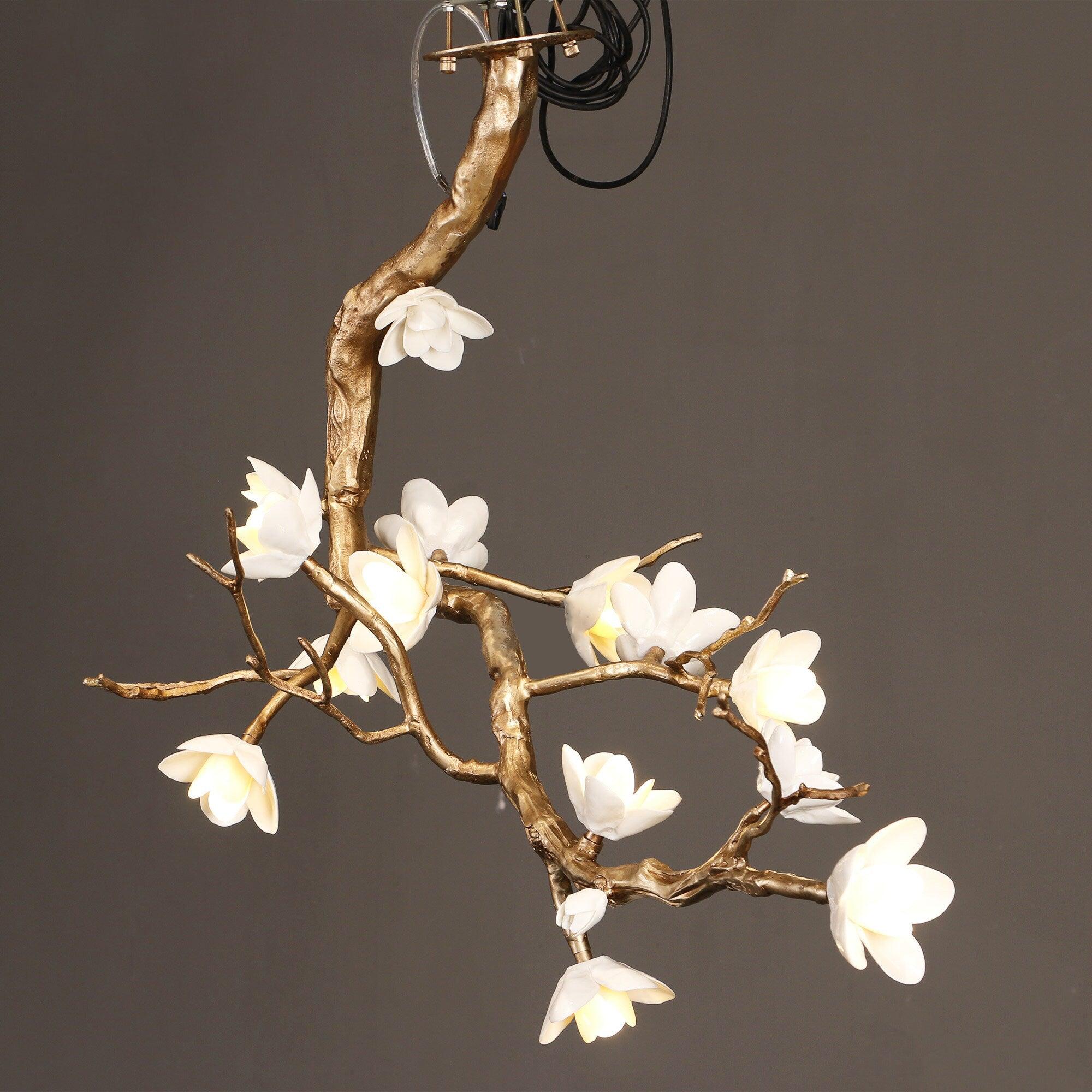 Lustra Kronleuchter Messing Blume Zweig Natur-Letslighting
