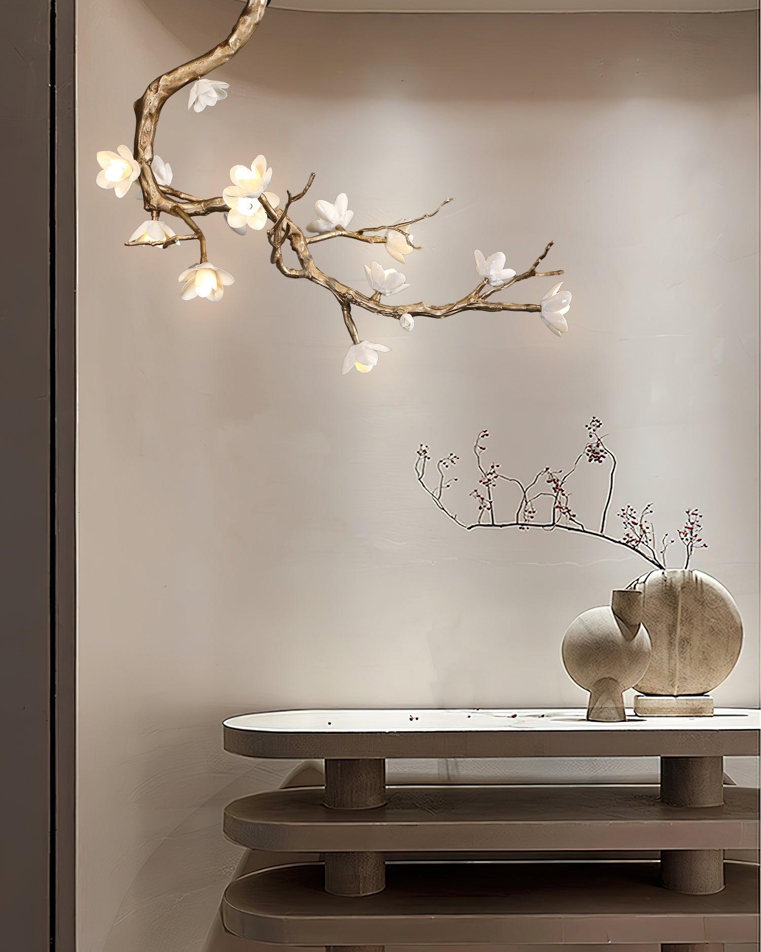 Lustra Kronleuchter Messing Blume Zweig Natur-Letslighting
