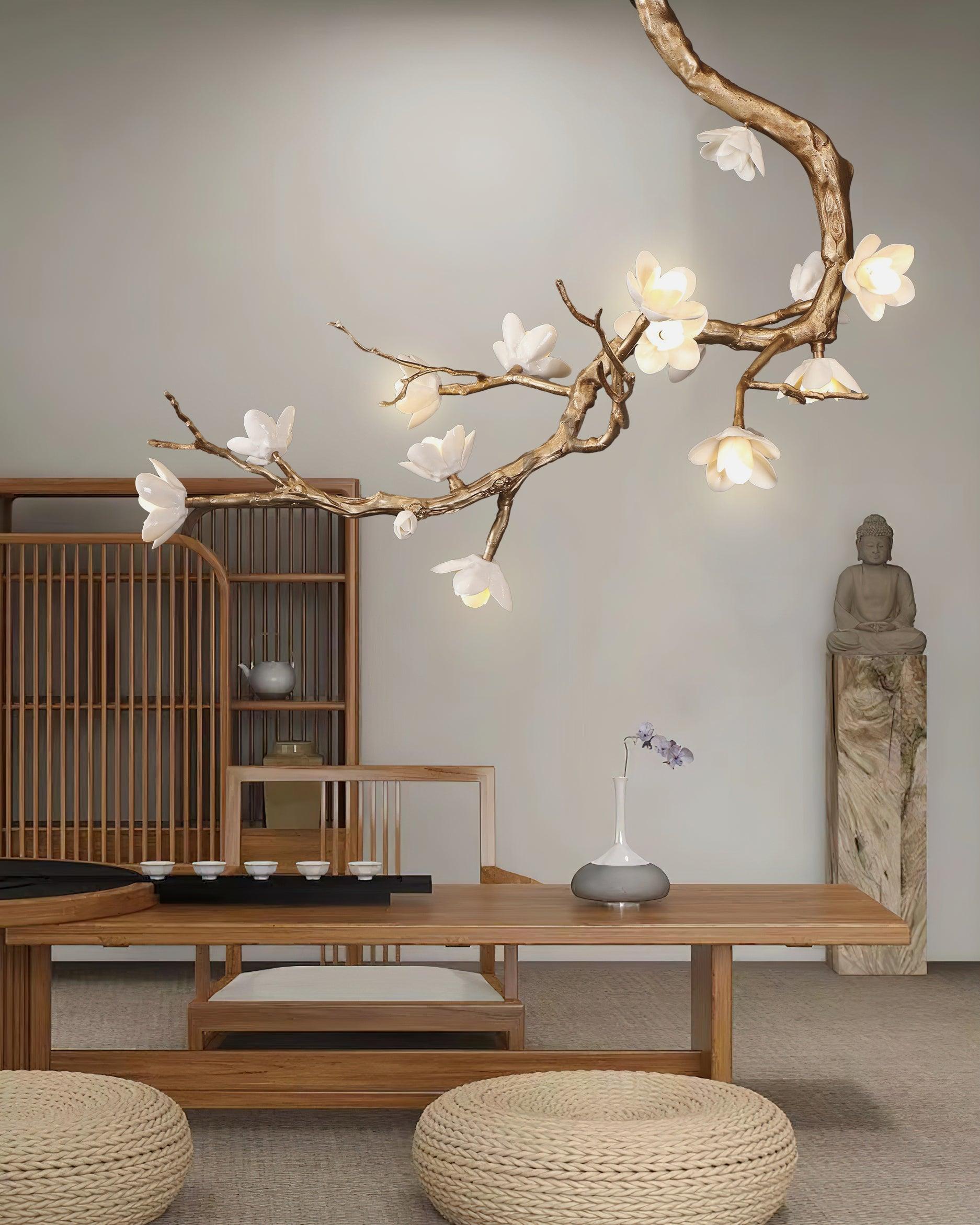 Lustra Kronleuchter Messing Blume Zweig Natur-Letslighting