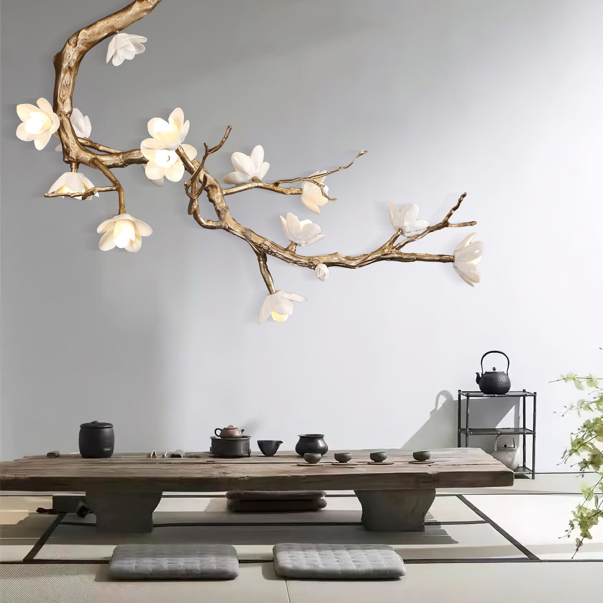 Lustra Kronleuchter Messing Blume Zweig Natur-Letslighting