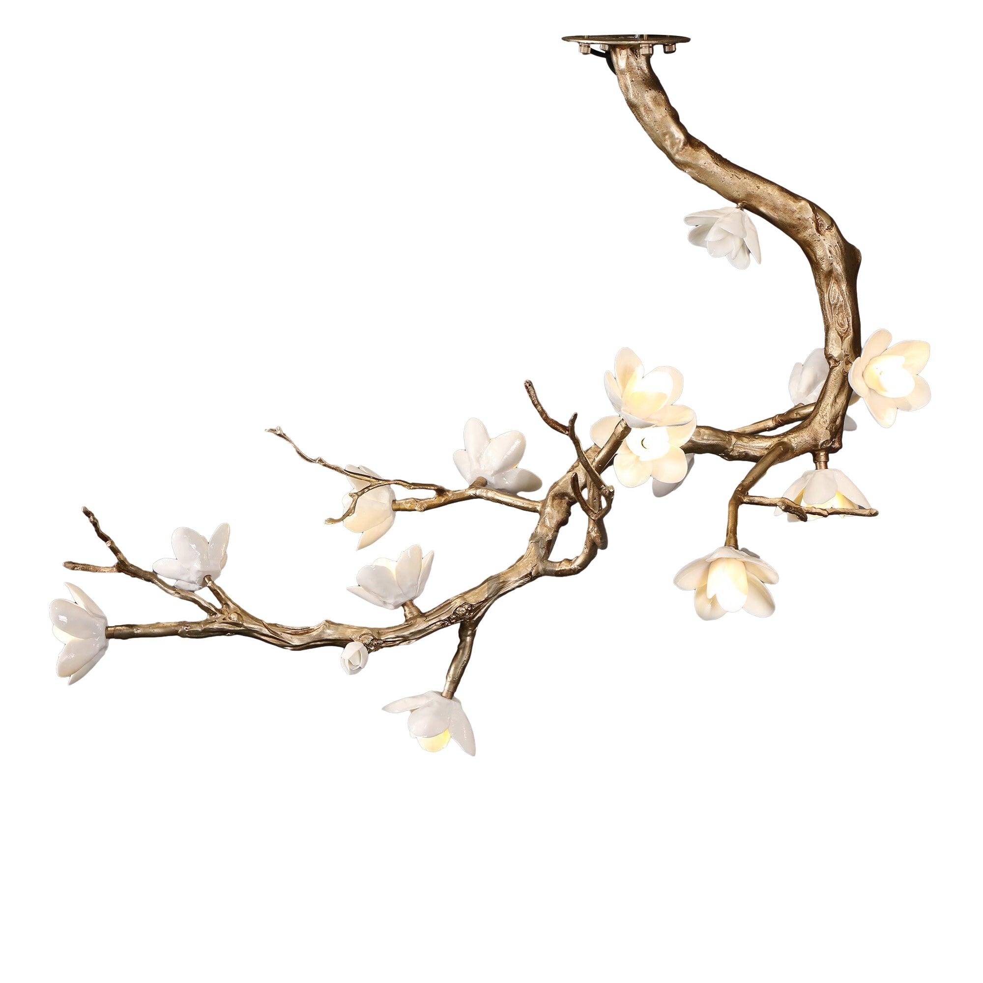Lustra Kronleuchter Messing Blume Zweig Natur-Letslighting