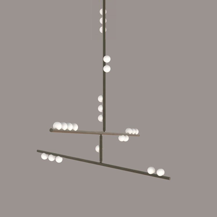 Eurzoris Geometrischer Linearer Kronleuchter aus Messing-Letslighting