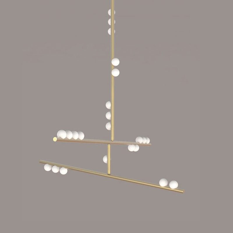 Eurzoris Geometrischer Linearer Kronleuchter aus Messing-Letslighting