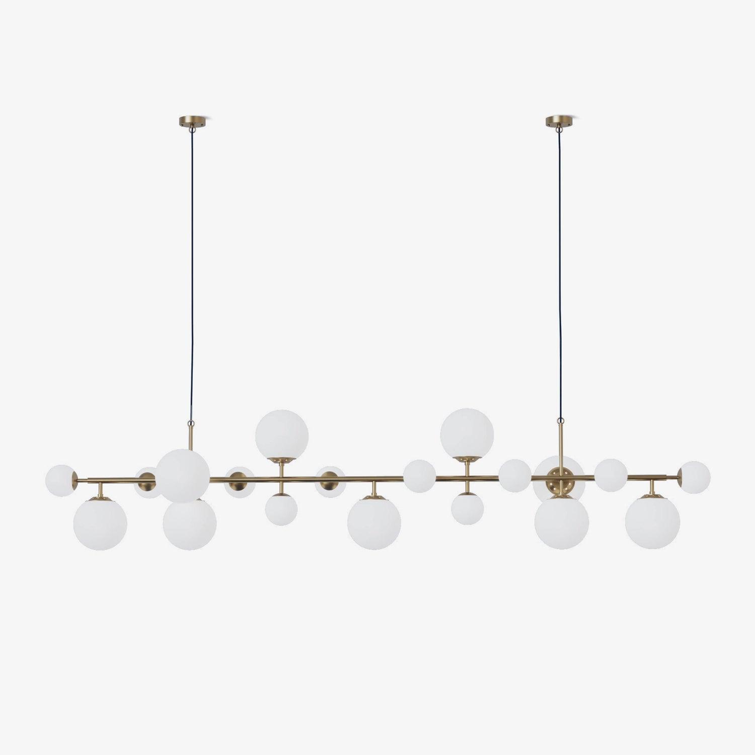 Solara Kronleuchter Messing Glas Globus-Letslighting