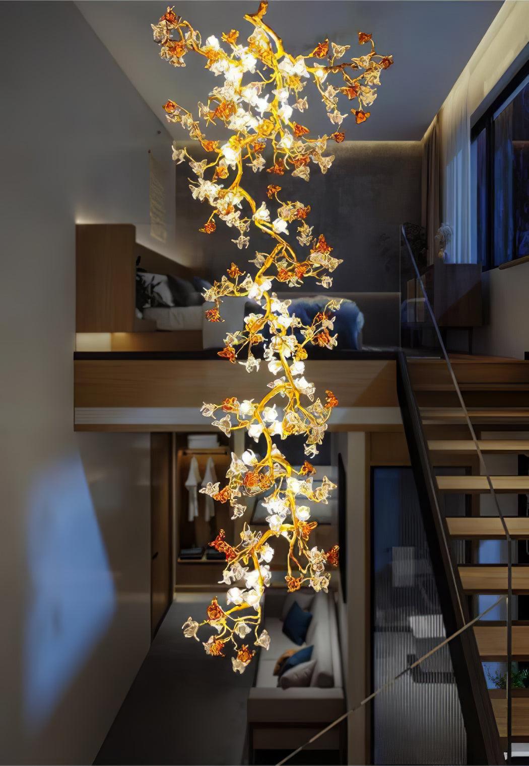 Aare Maple Branch Brass Crystal Chandelier - Blowlighting