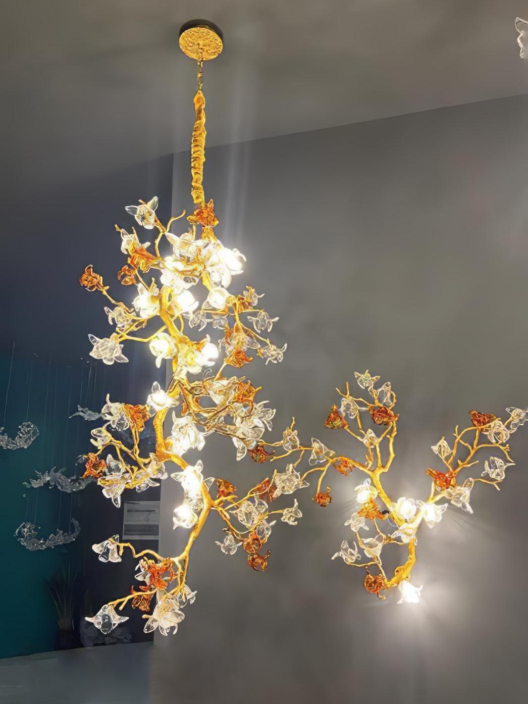 Aare Maple Branch Brass Crystal Chandelier - Blowlighting