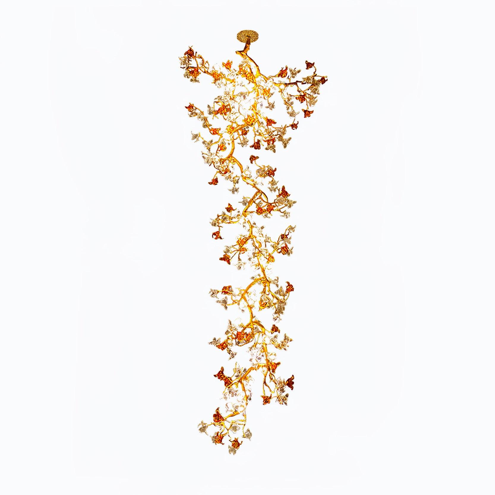 Aare Maple Branch Brass Crystal Chandelier - Blowlighting