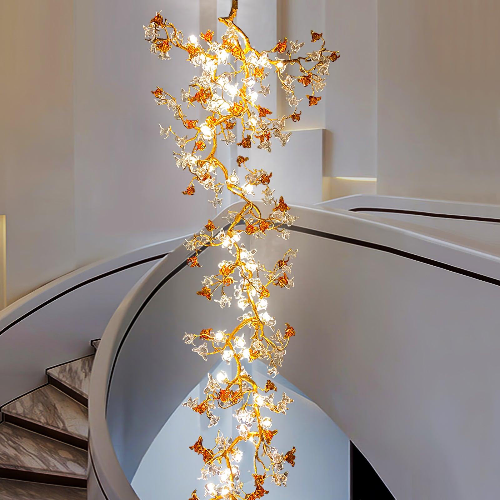 Aare Maple Branch Brass Crystal Chandelier - Blowlighting