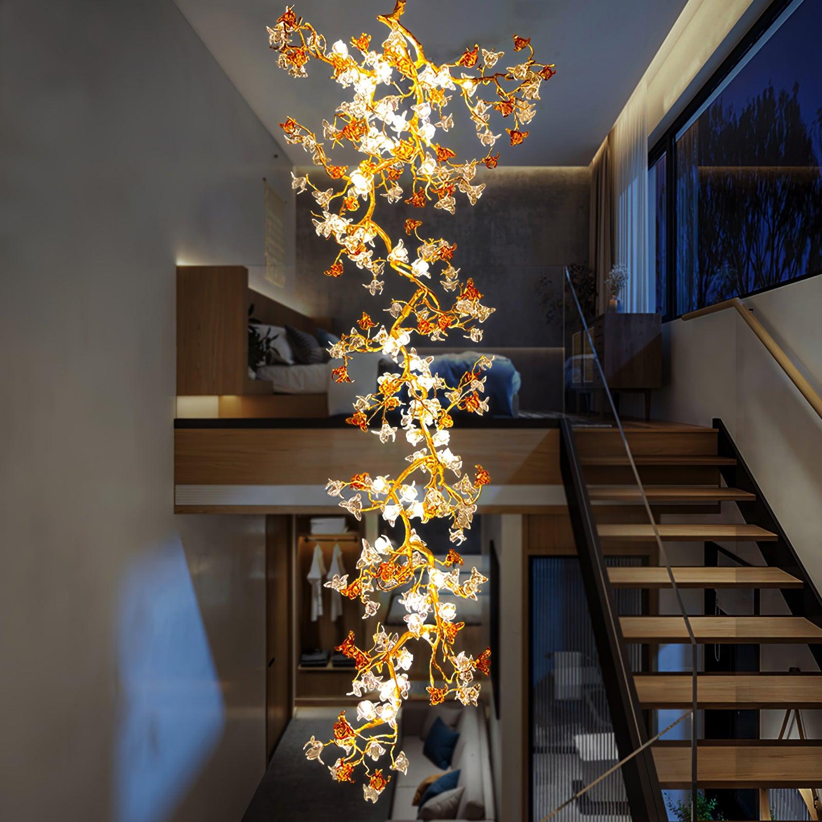 Aare Maple Branch Brass Crystal Chandelier - Blowlighting