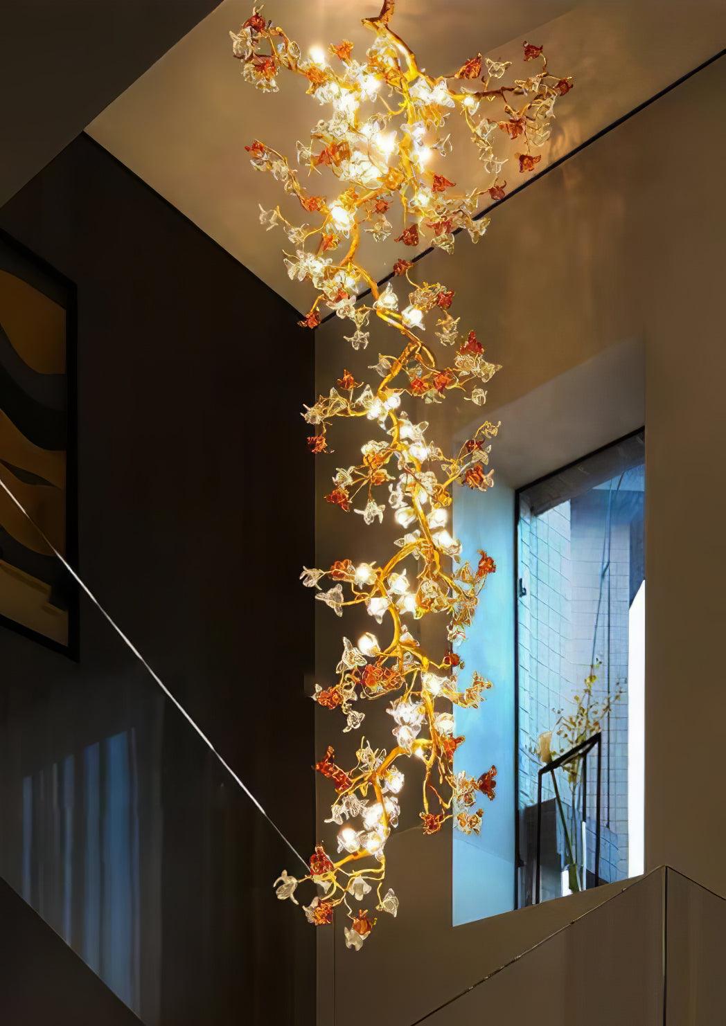 Aare Maple Branch Brass Crystal Chandelier - Blowlighting
