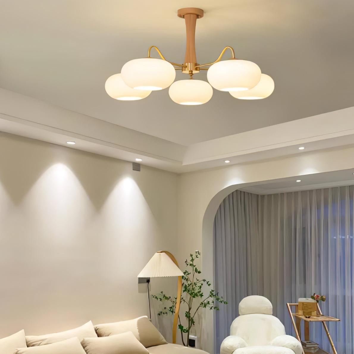 Lustra Kronleuchter Messing Holz Persimone-Letslighting