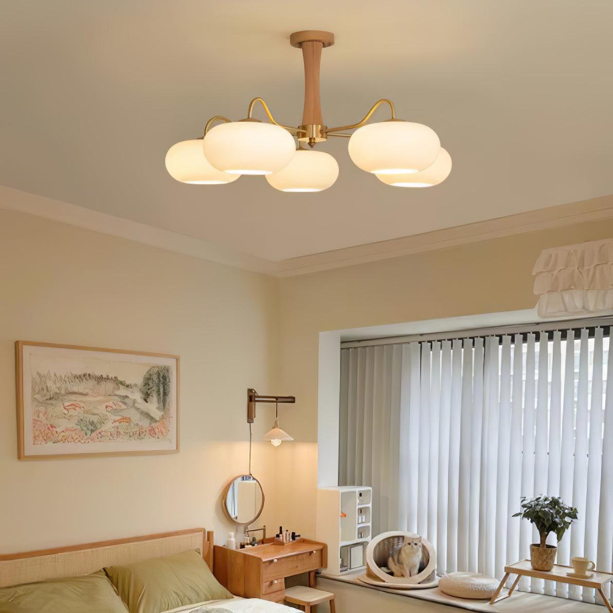 Lustra Kronleuchter Messing Holz Persimone-Letslighting