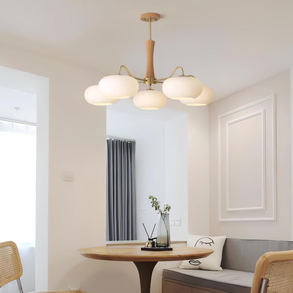 Lustra Kronleuchter Messing Holz Persimone-Letslighting