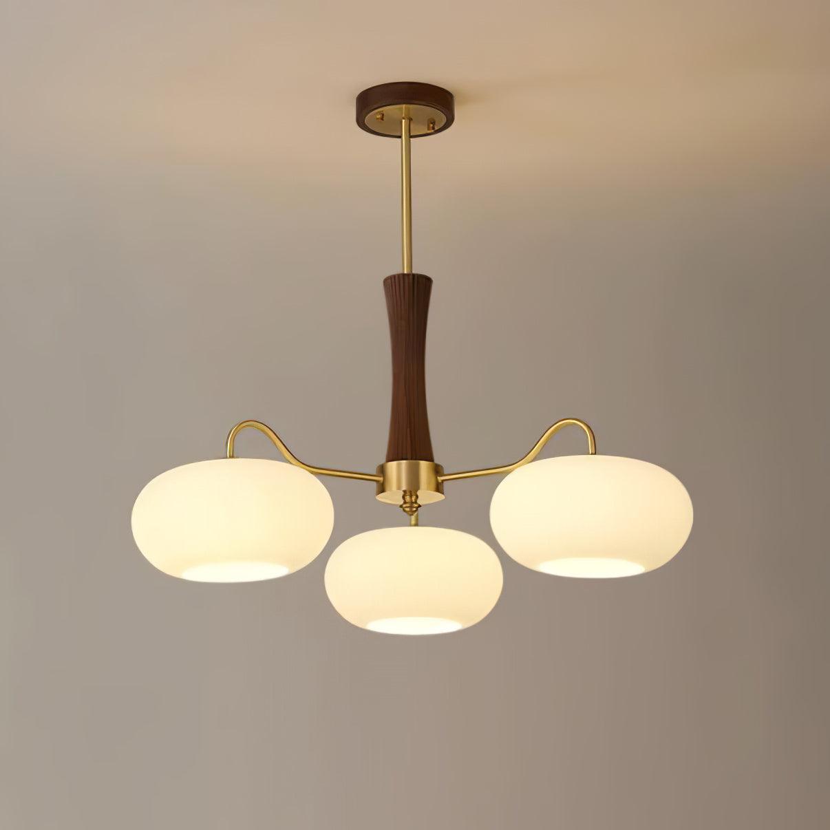 Lustra Kronleuchter Messing Holz Persimone-Letslighting
