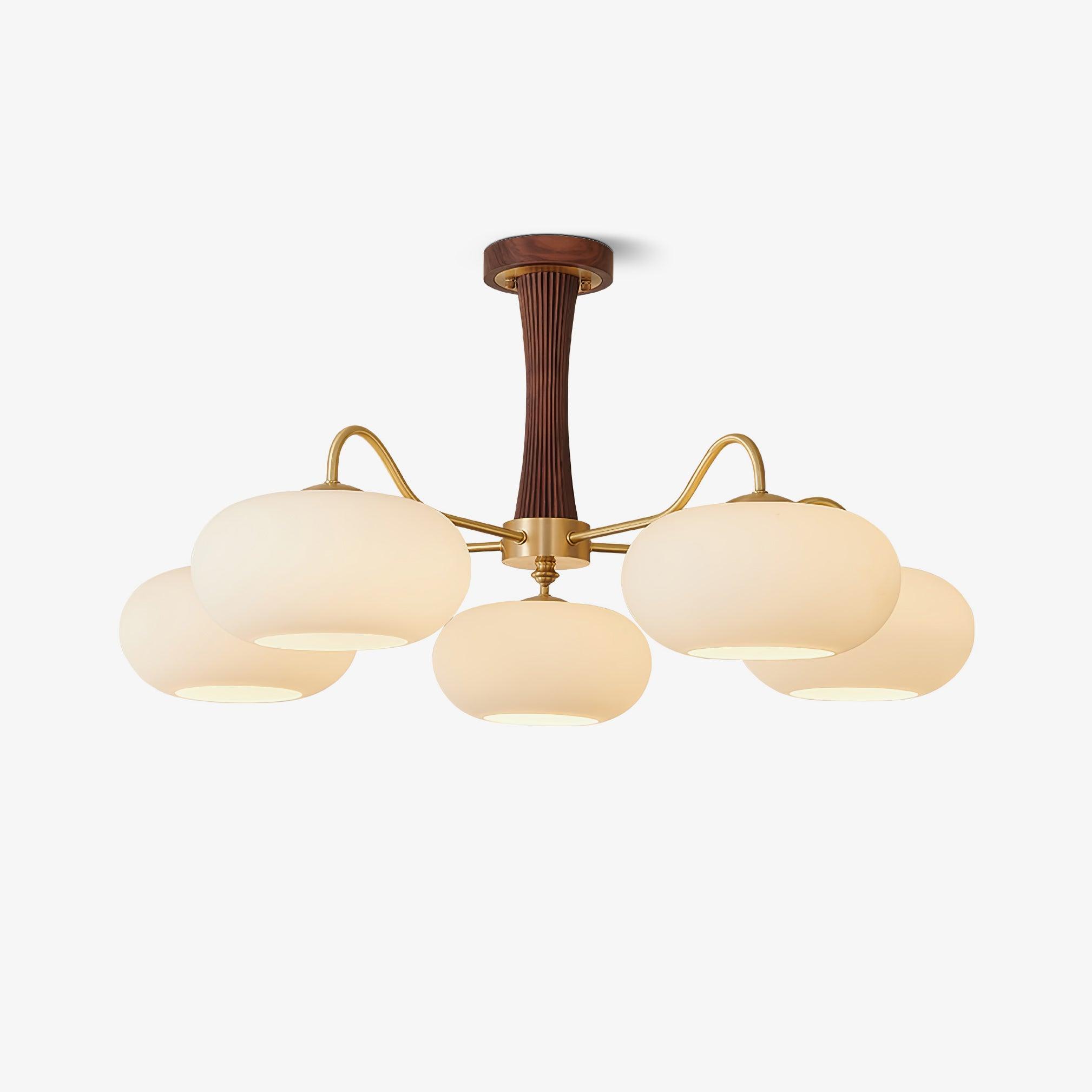 Lustra Kronleuchter Messing Holz Persimone-Letslighting