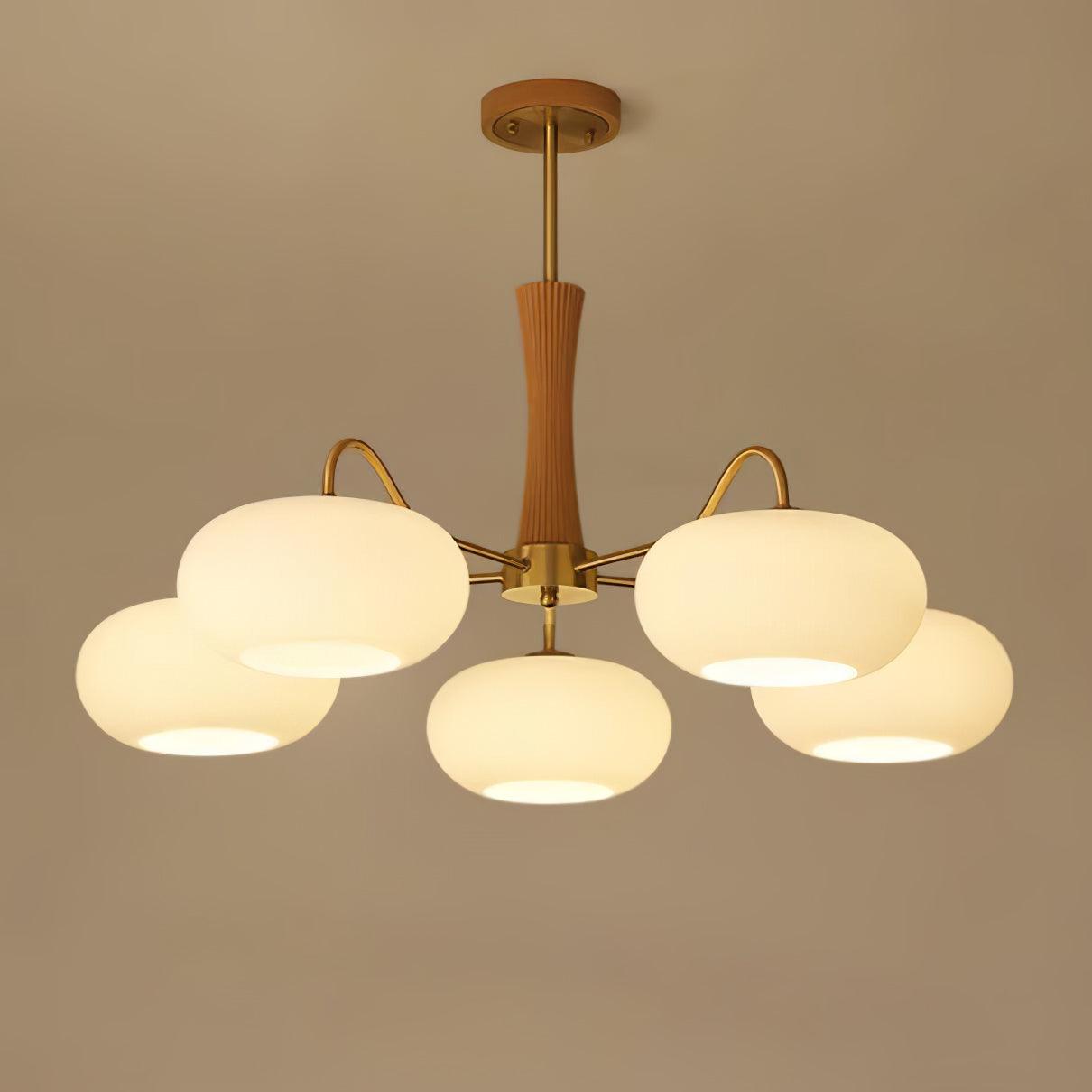 Lustra Kronleuchter Messing Holz Persimone-Letslighting