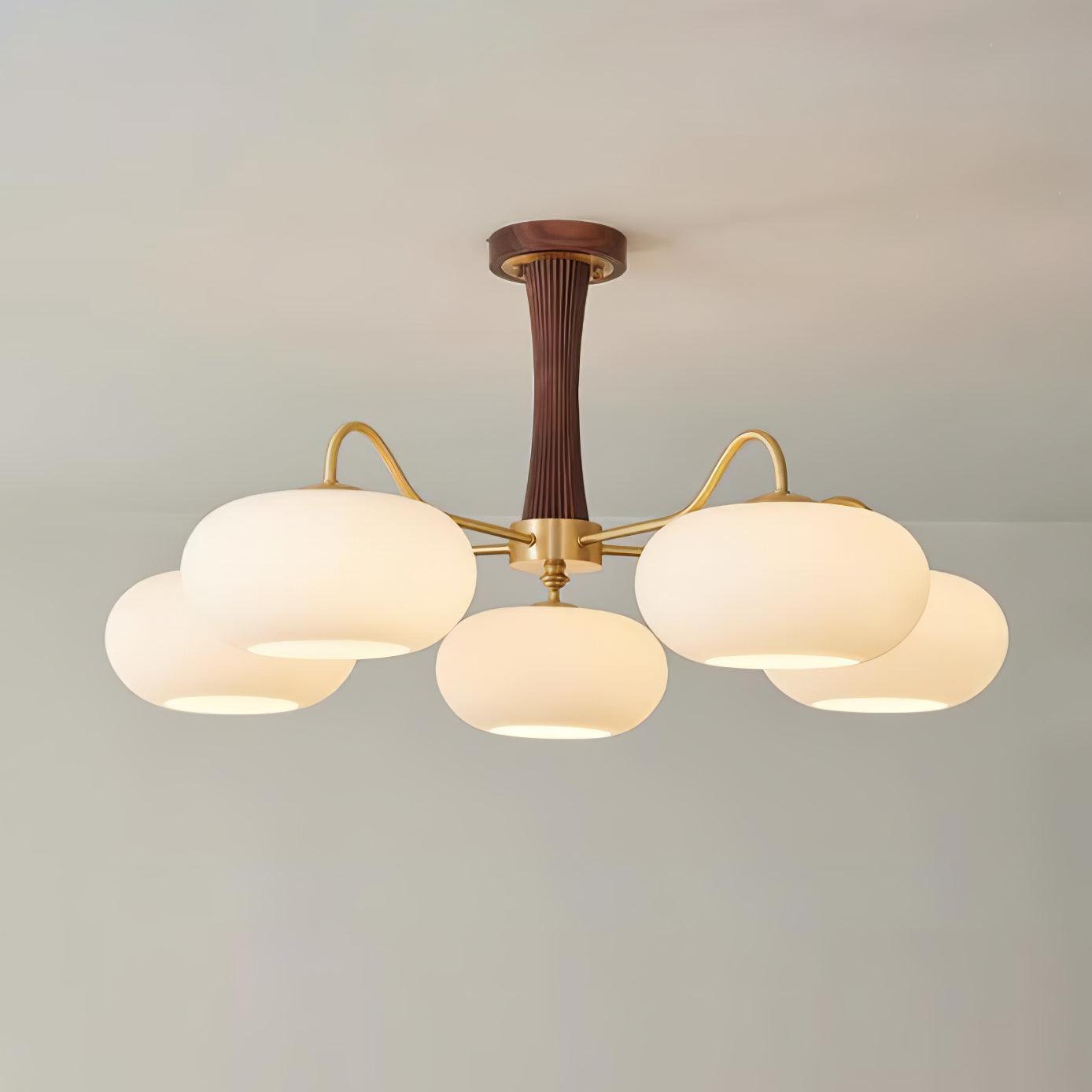 Lustra Kronleuchter Messing Holz Persimone-Letslighting