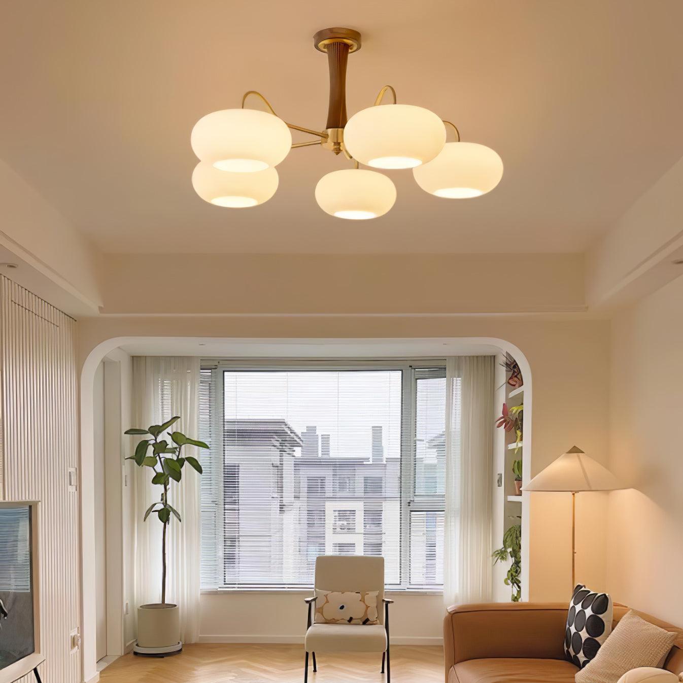 Lustra Kronleuchter Messing Holz Persimone-Letslighting