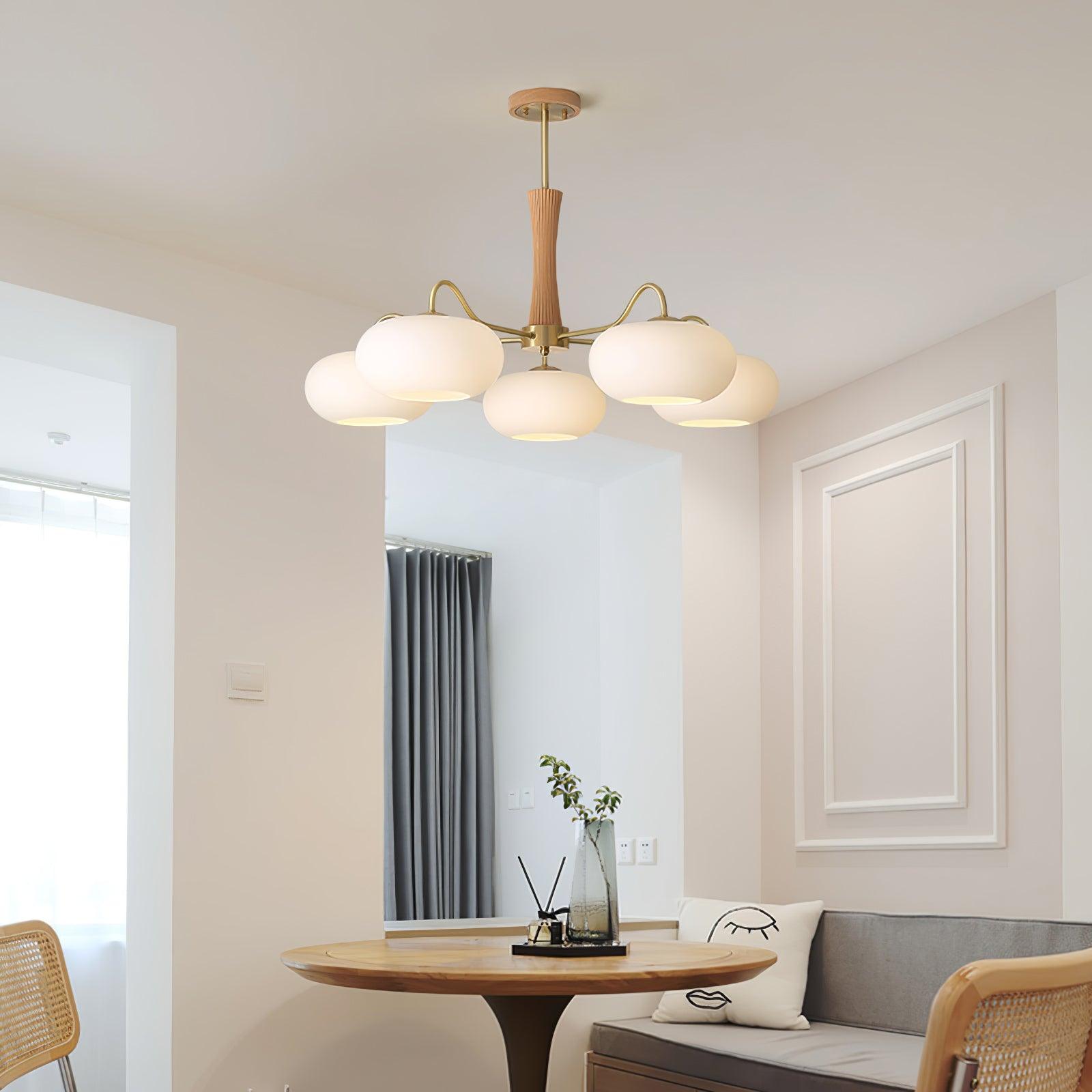 Lustra Kronleuchter Messing Holz Persimone-Letslighting
