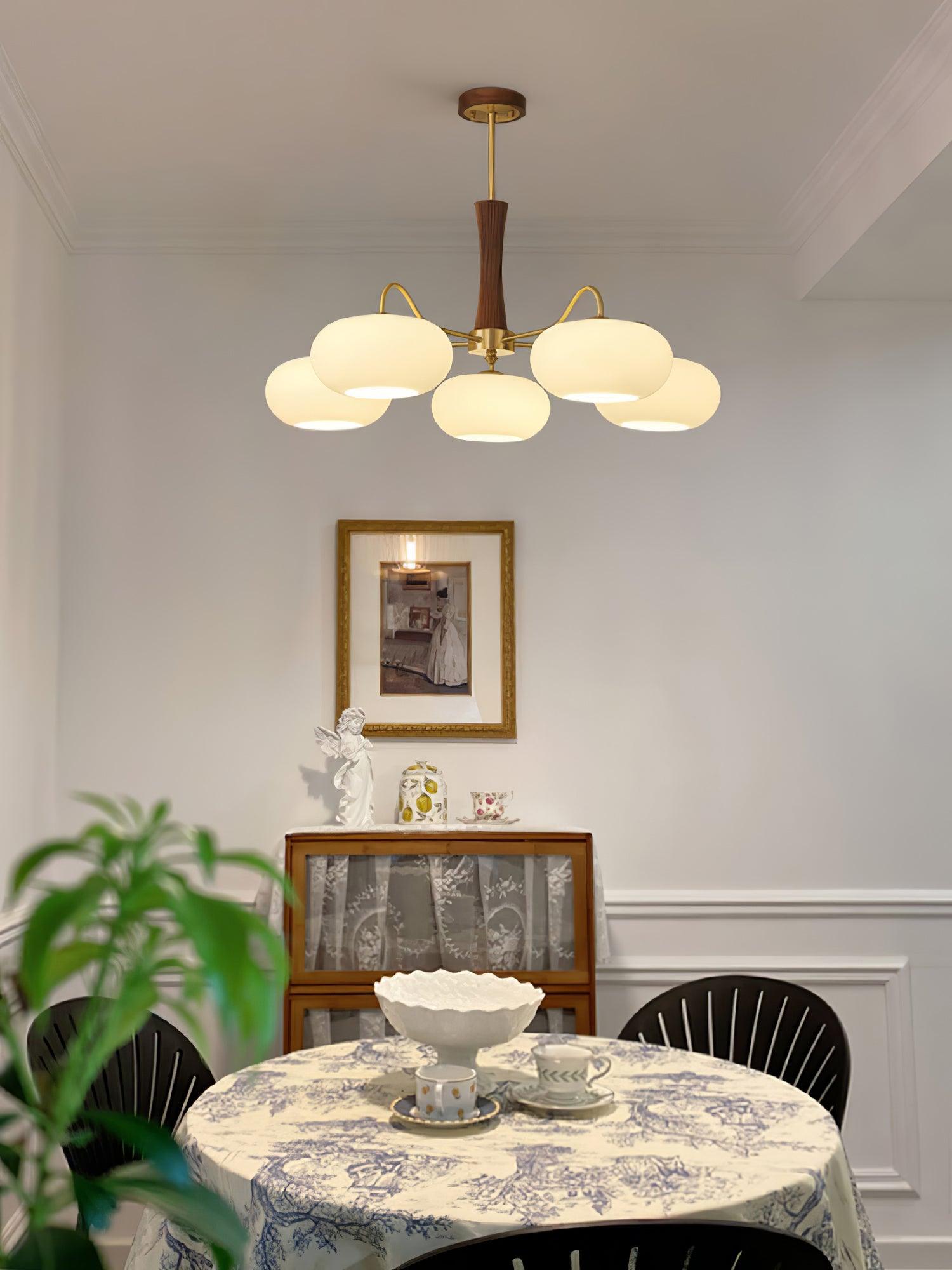 Lustra Kronleuchter Messing Holz Persimone-Letslighting