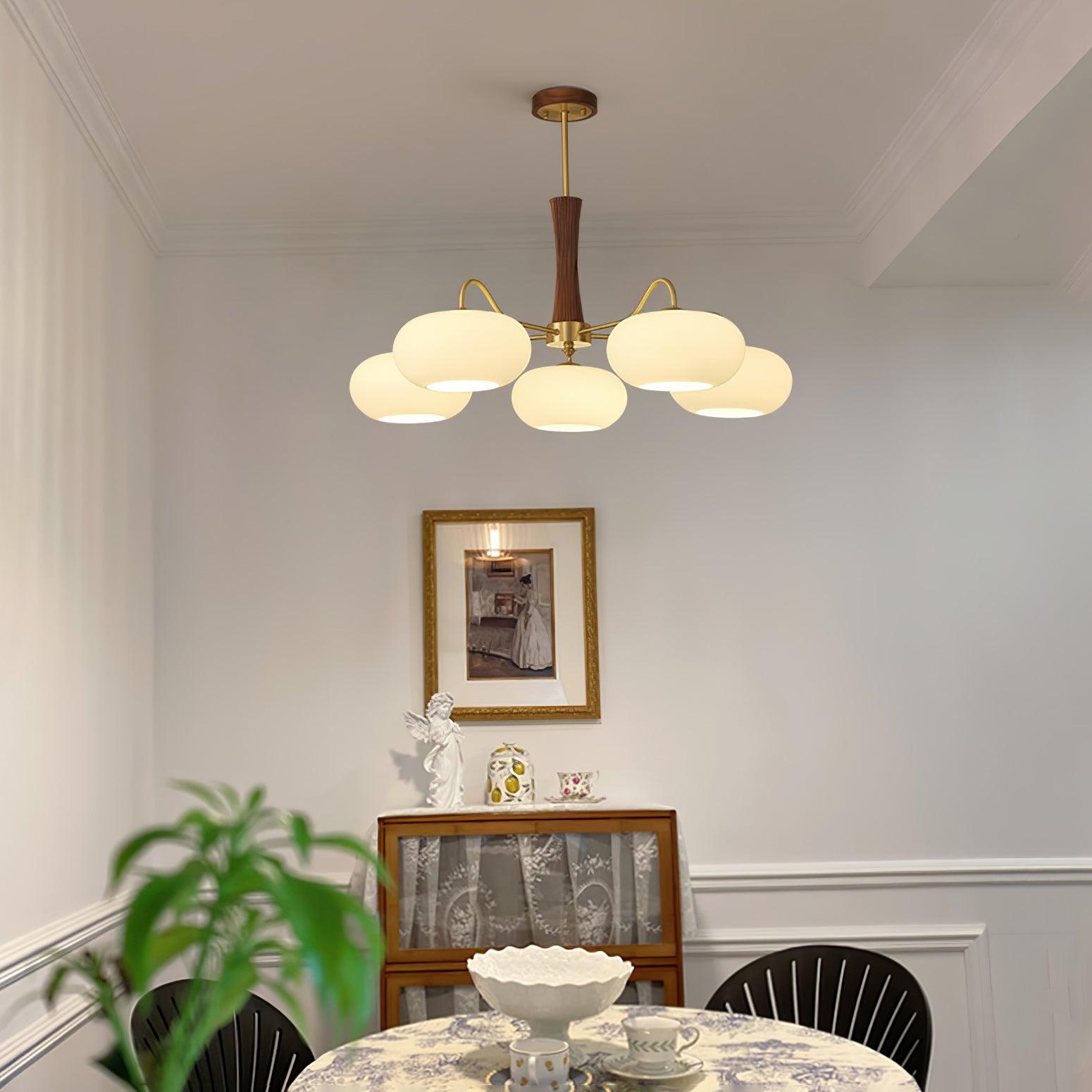 Lustra Kronleuchter Messing Holz Persimone-Letslighting
