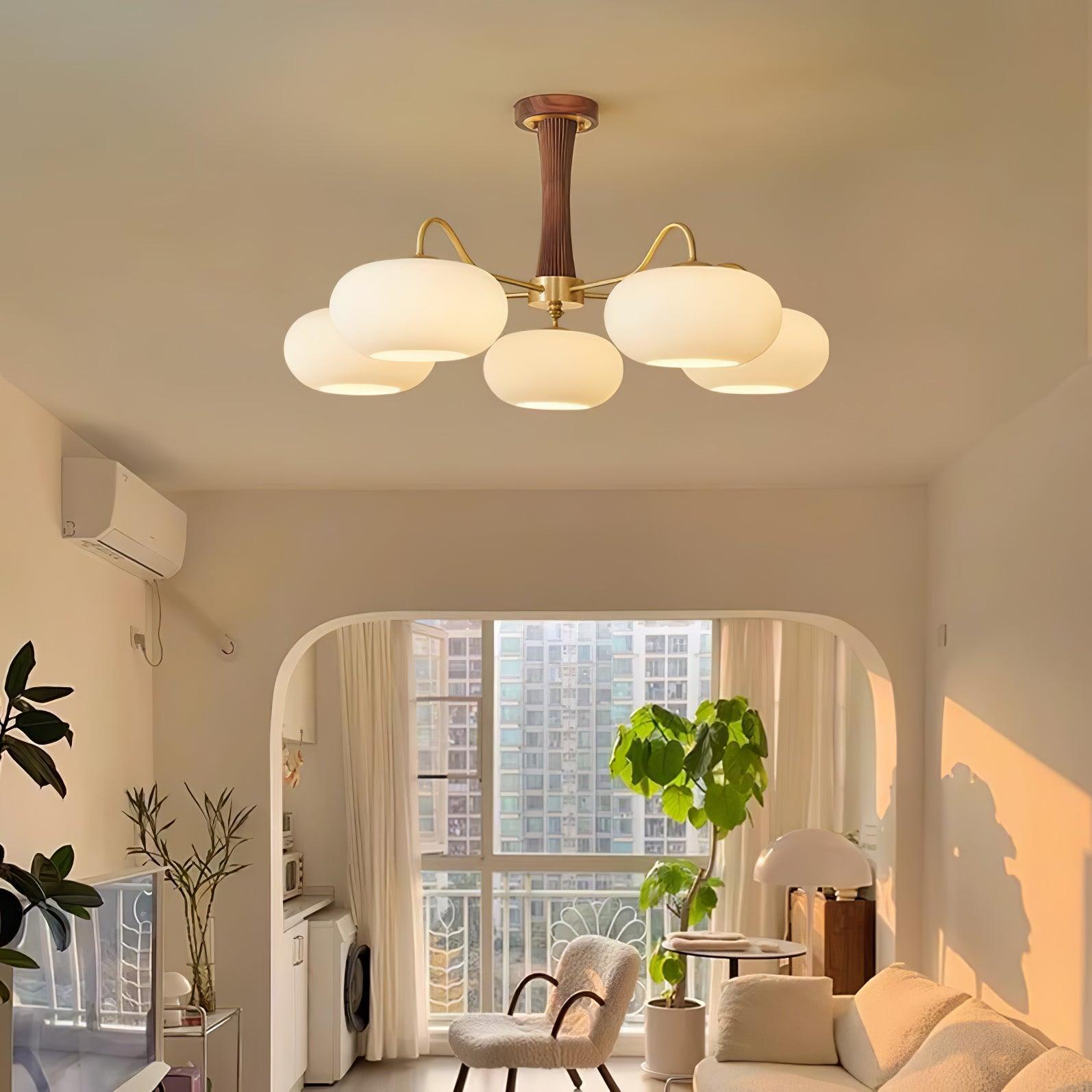 Lustra Kronleuchter Messing Holz Persimone-Letslighting