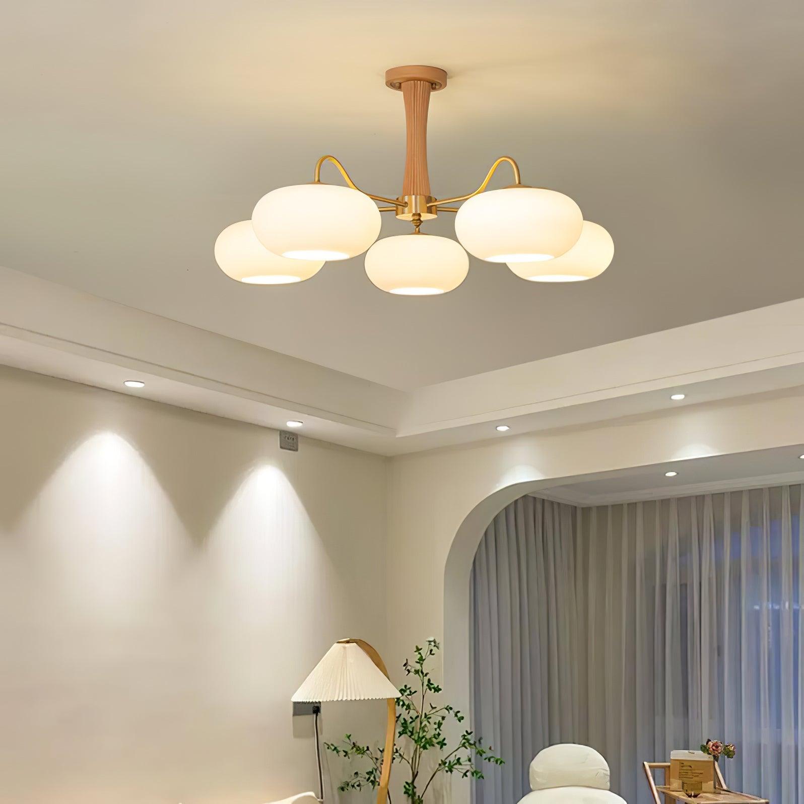 Lustra Kronleuchter Messing Holz Persimone-Letslighting