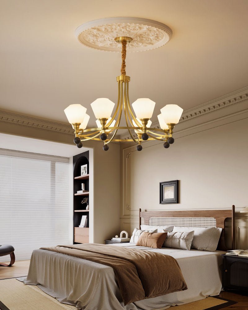 Nyraeyra Premium Nordic Art Kronleuchter aus Messing und Holz-Letslighting