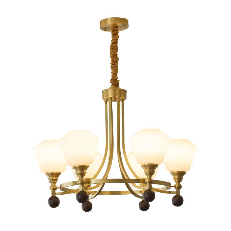 Nyraeyra Premium Nordic Art Kronleuchter aus Messing und Holz-Letslighting