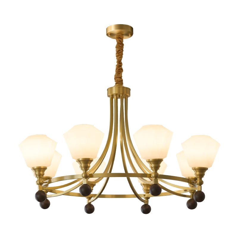 Nyraeyra Premium Nordic Art Kronleuchter aus Messing und Holz-Letslighting
