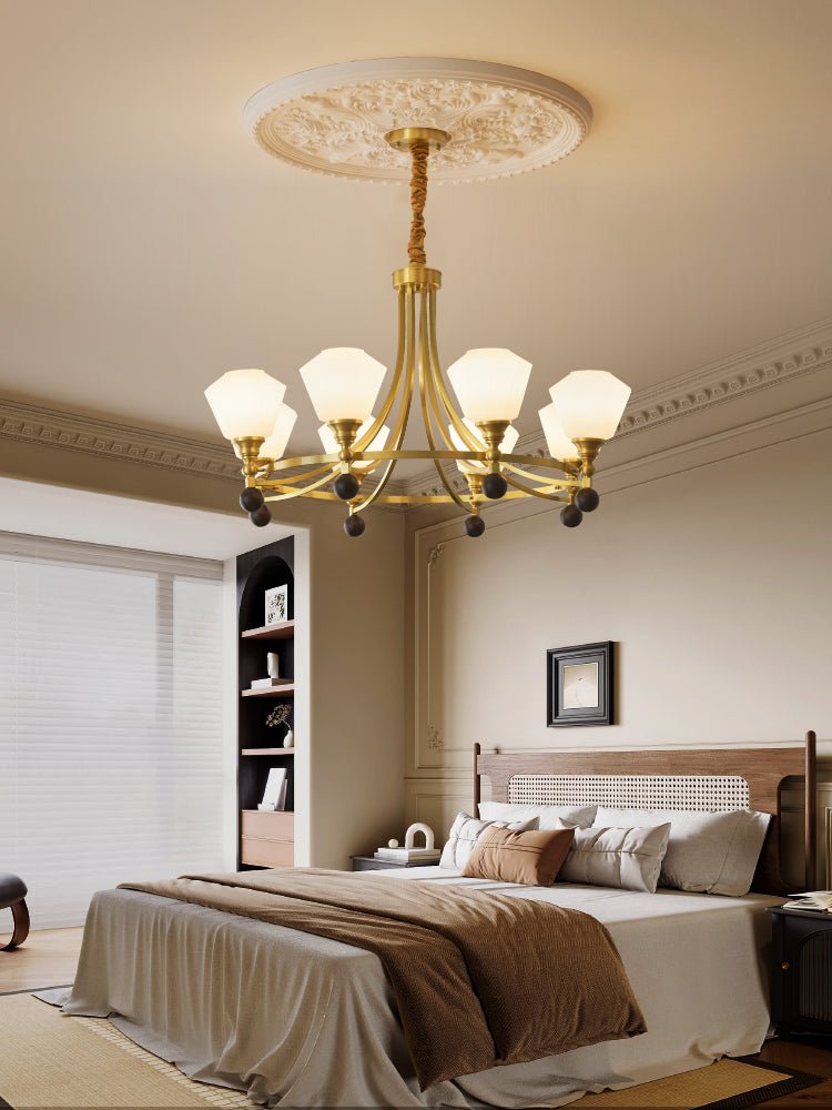 Nyraeyra Premium Nordic Art Kronleuchter aus Messing und Holz-Letslighting