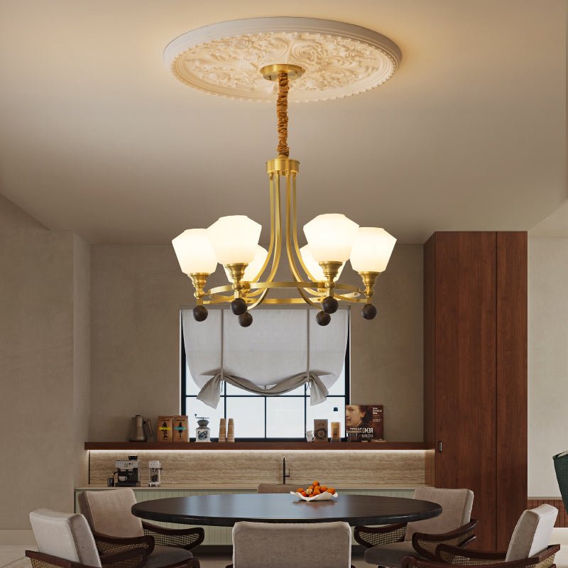 Nyraeyra Premium Nordic Art Kronleuchter aus Messing und Holz-Letslighting