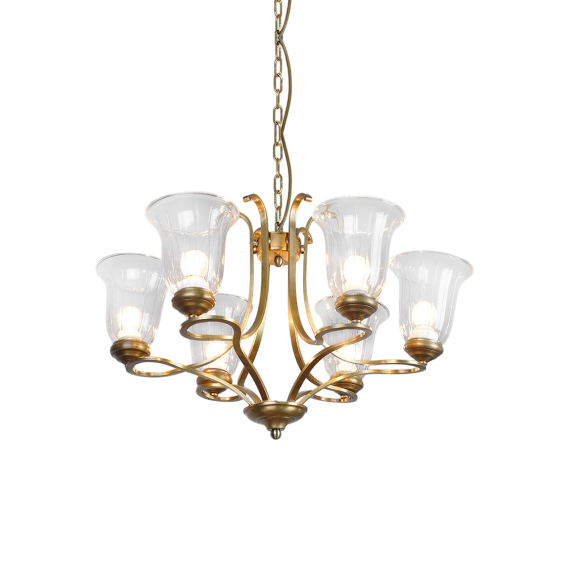 Ethos Eleganter Messing-Glas-Kronleuchter-Letslighting