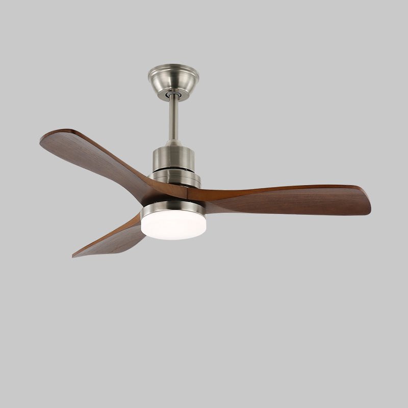 Kaelen Moderner Deckenventilator mit Holz und Beleuchtung in der Ausführung Schwarz