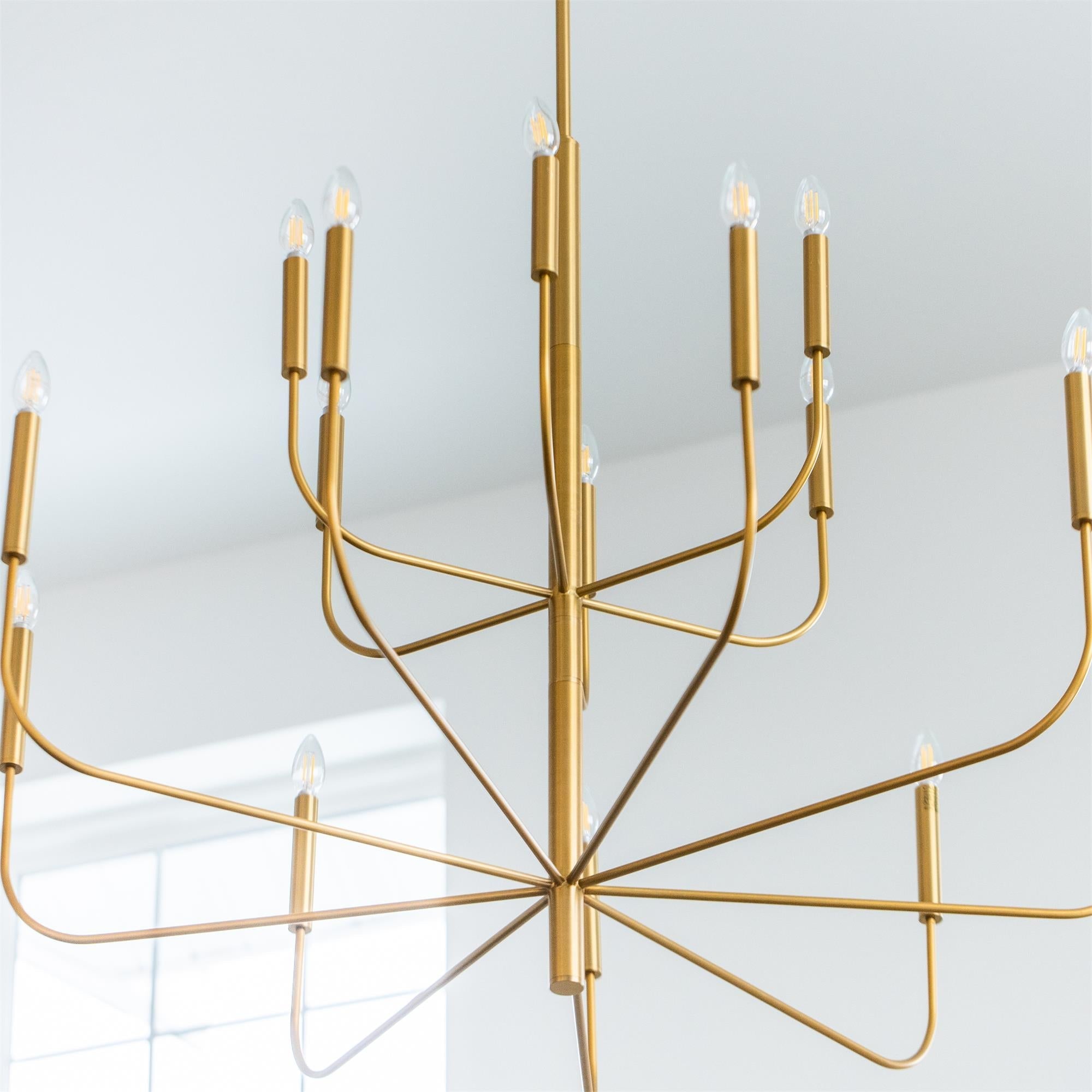 Olcarel Industrieller Vintage Kronleuchter aus Messing-Letslighting
