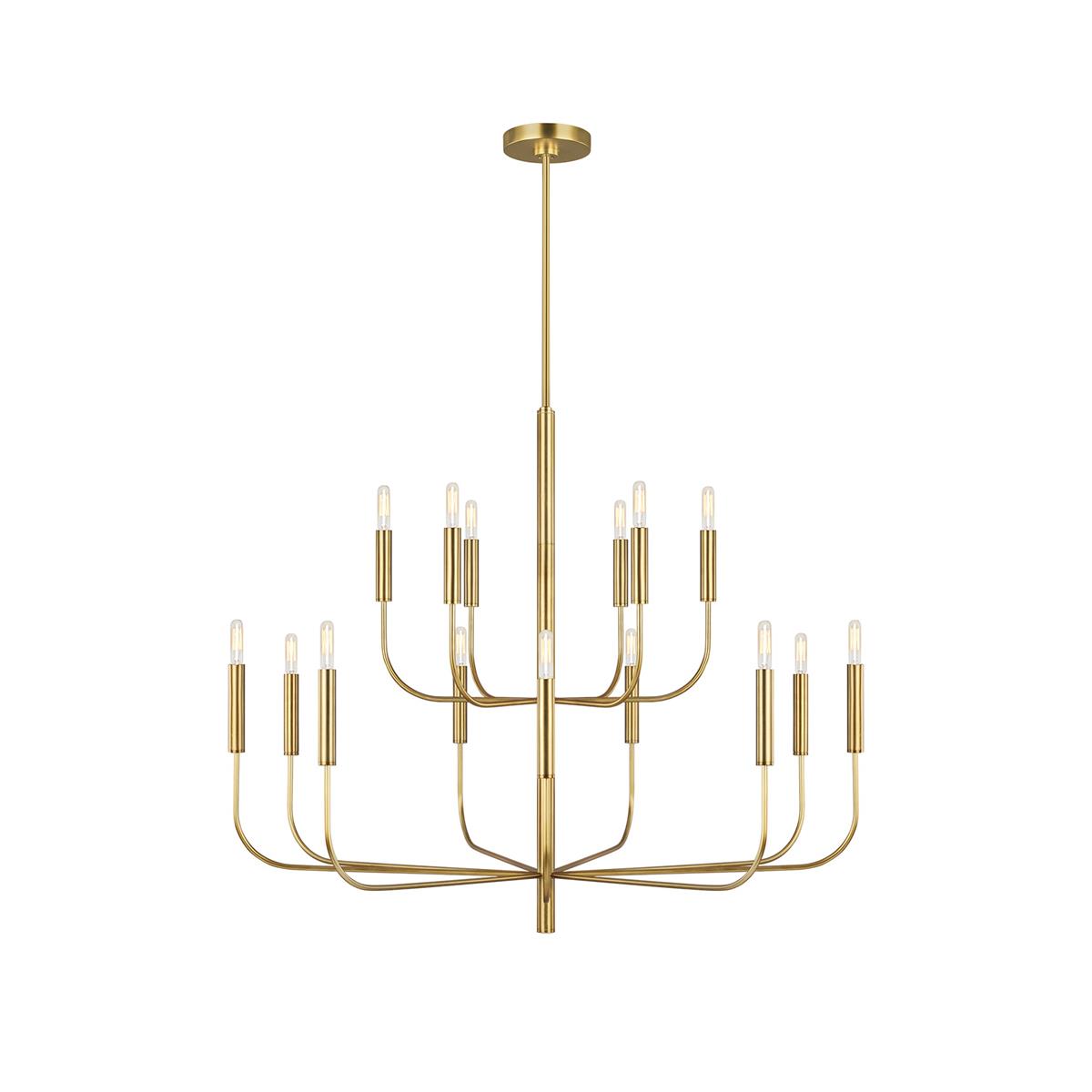 Olcarel Industrieller Vintage Kronleuchter aus Messing-Letslighting
