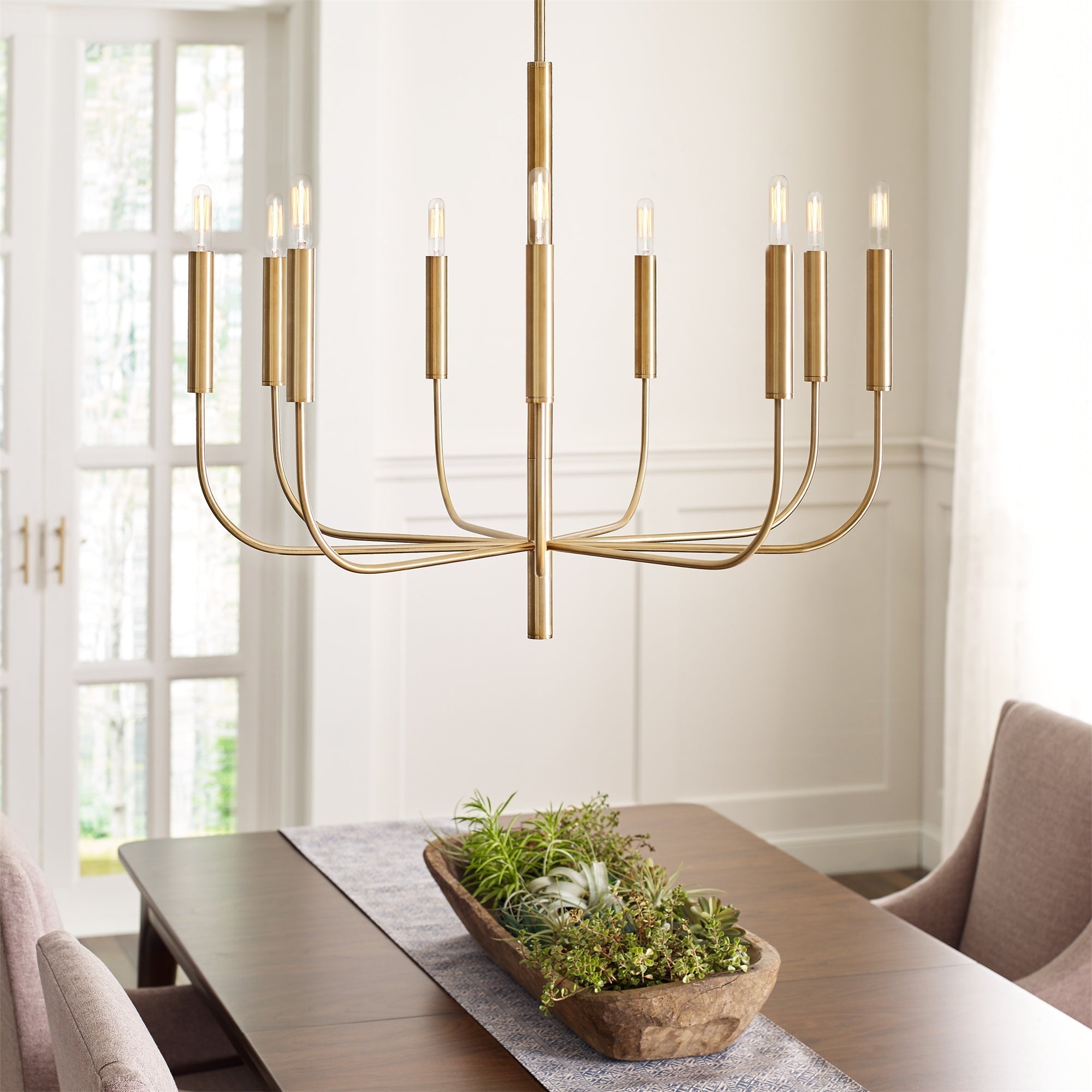 Olcarel Industrieller Vintage Kronleuchter aus Messing-Letslighting