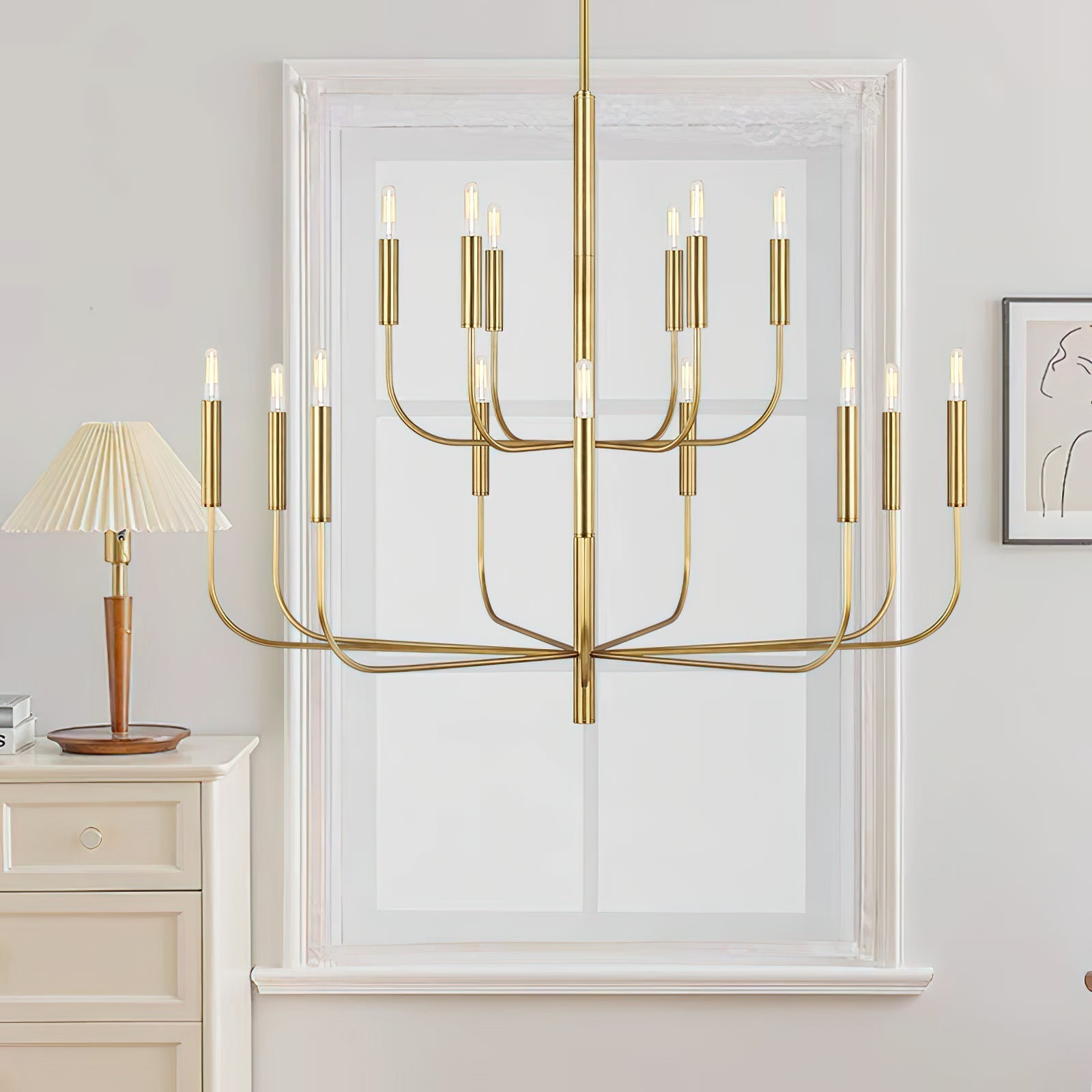 Olcarel Industrieller Vintage Kronleuchter aus Messing-Letslighting