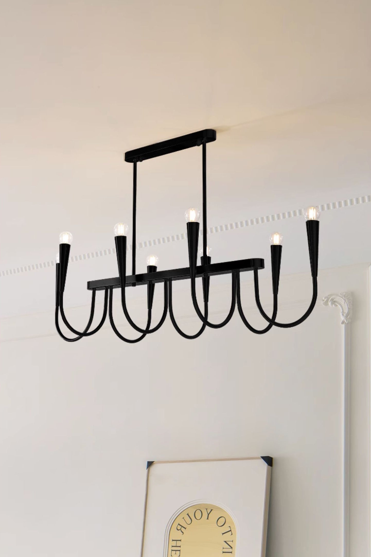 Fluide Eleganter linearer Kronleuchter aus Messing-Letslighting