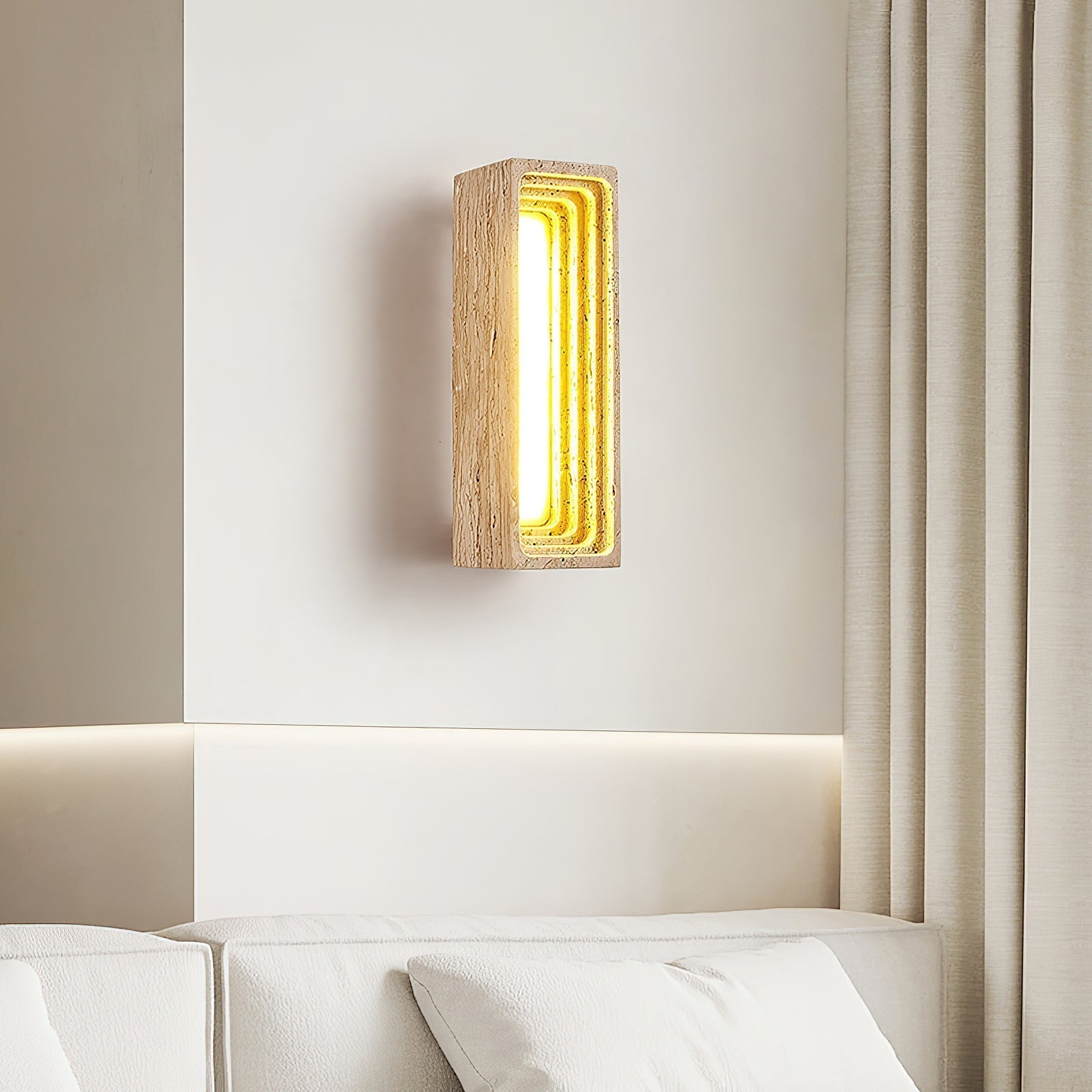 Siliq Modern Minimalist Beige Travertine Wall Lamp - Letslighting
