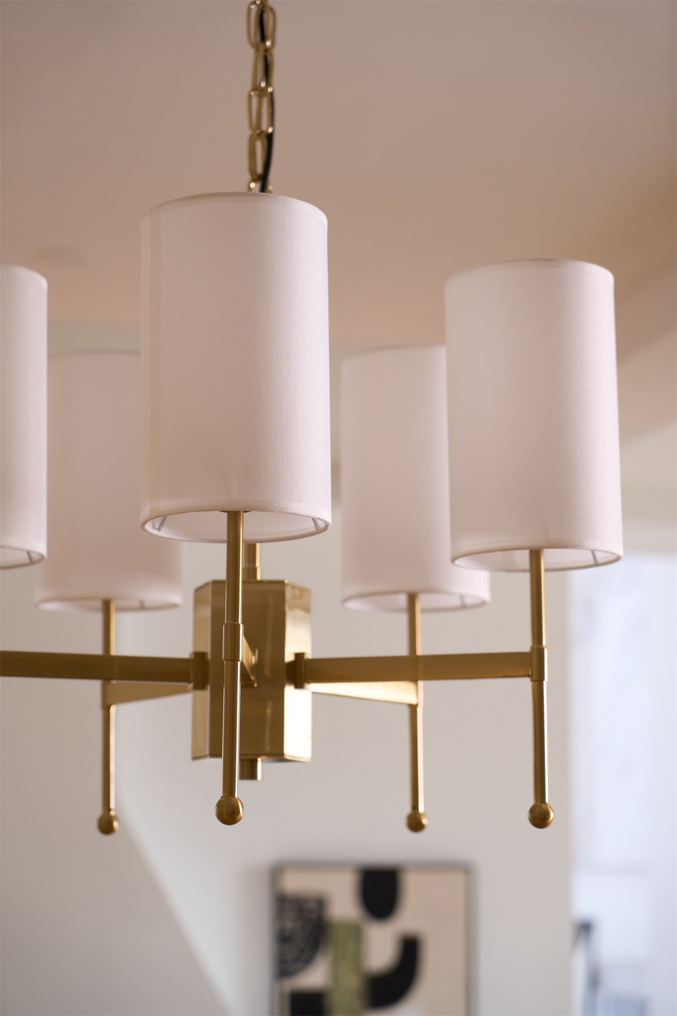 Ulcarisra Vintage Kronleuchter aus Messing mit Stoffbezug-Letslighting