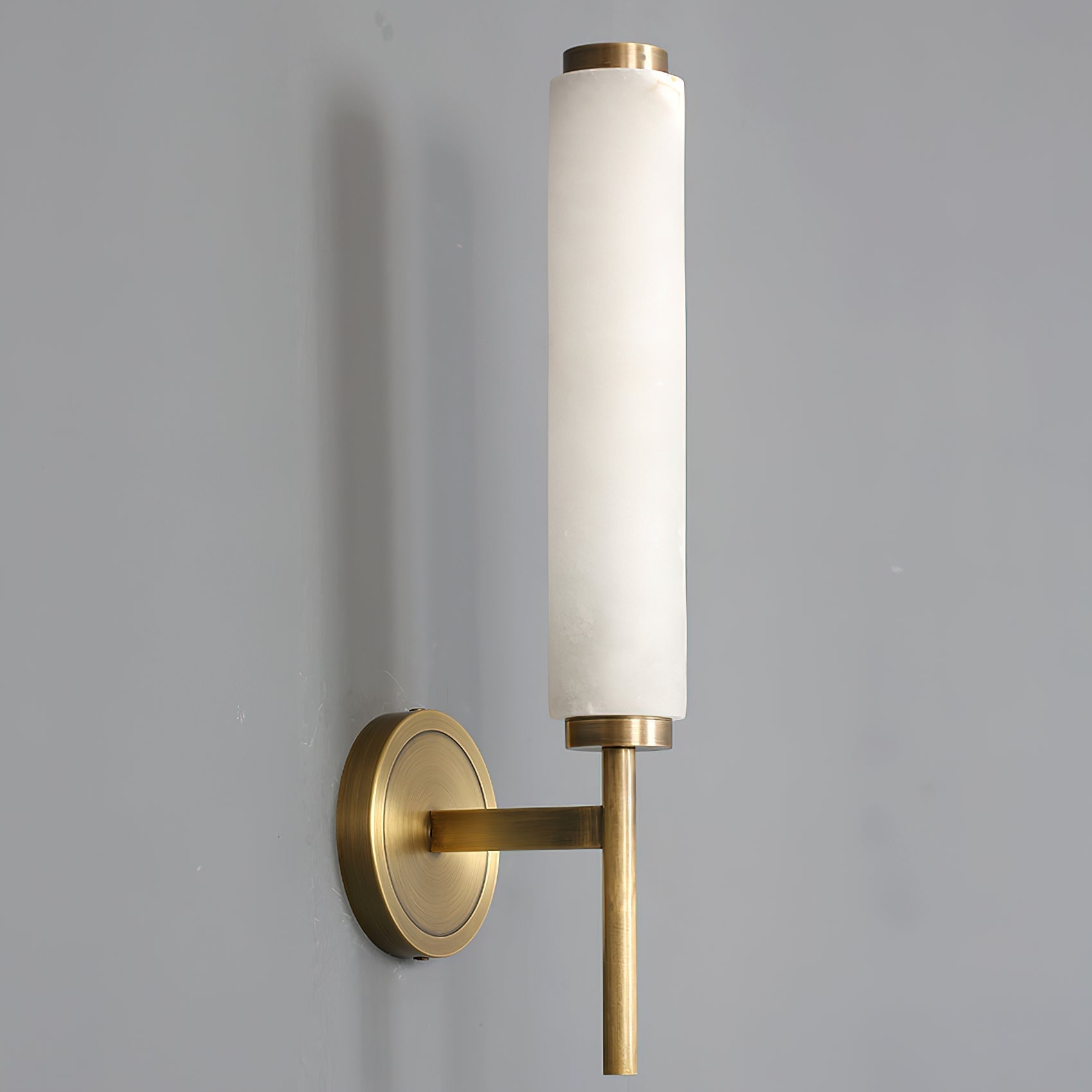 Abyss Modern Minimalist Brass Metal Alabaster Wall Lamp - Letslighting