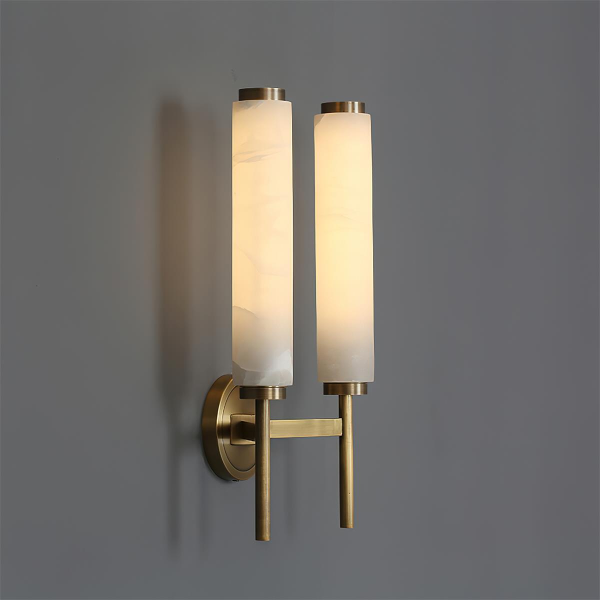 Abyss Modern Minimalist Brass Metal Alabaster Wall Lamp - Letslighting