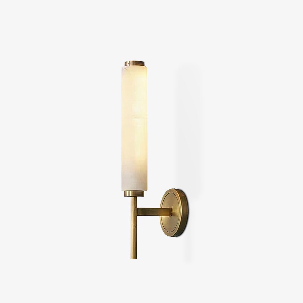 Jern Art-Déco-Wandleuchte aus Alabaster