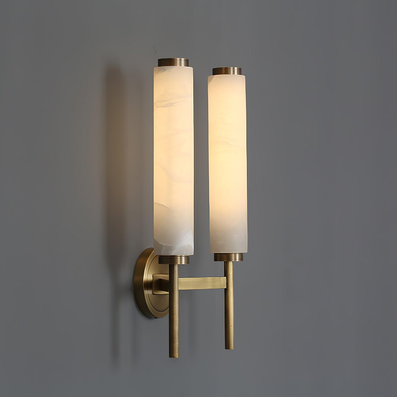 Jern Art-Déco-Wandleuchte aus Alabaster