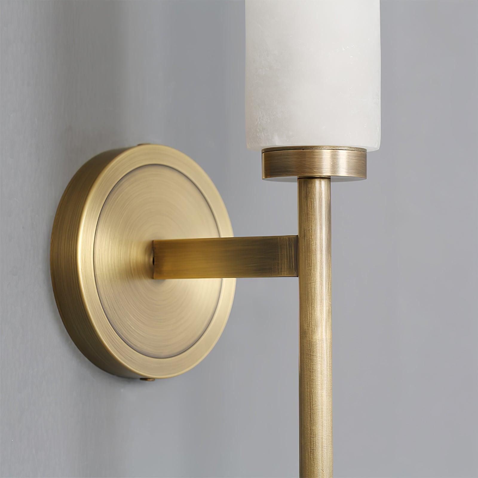 Jern Art-Déco-Wandleuchte aus Alabaster